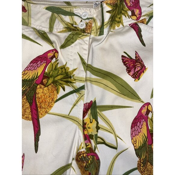 Parrot & Pineapple Print Capri Pants 4P By Bill Blass - Picture 7 of 16